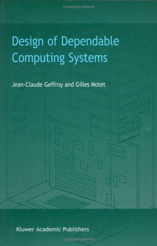 Cover for Design of dependable computing systems