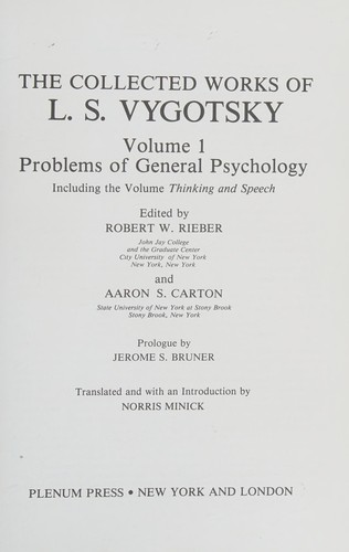 Cover for The collected works of L.S. Vygotsky.