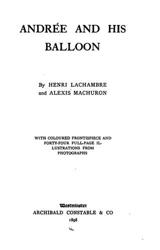 Cover for Andrée and his balloon