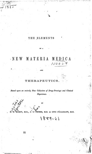 Cover for The elements of a new materia medica and therapeutics