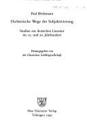 Cover for Dichterische Wege der Subjektivierung