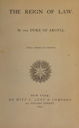 Cover for Reign of law