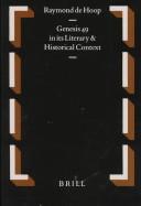 Cover for Genesis 49 in its literary and historical context
