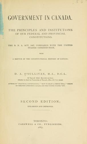 Cover for Government in Canada.