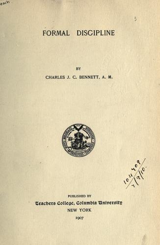 Cover for Formal discipline.