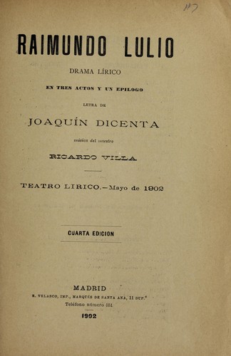 Cover for Raimundo Lulio