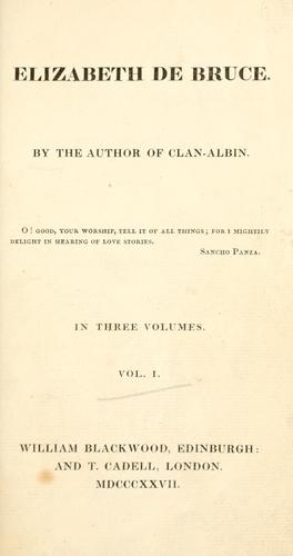 Cover for Elizabeth de Bruce
