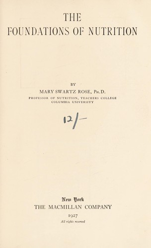 Cover for The foundations of nutrition