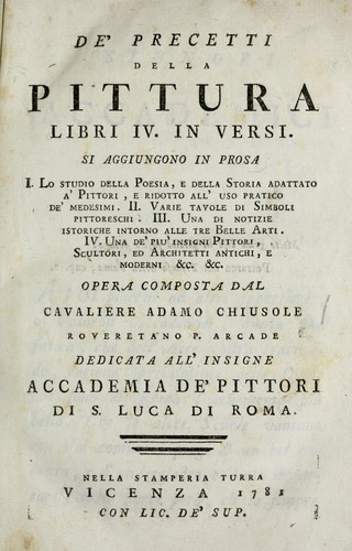 Cover for De' precetti della pittura libri IV