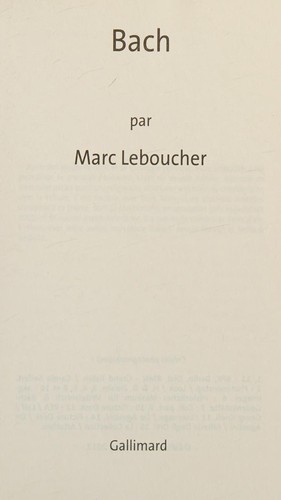 Cover for Bach