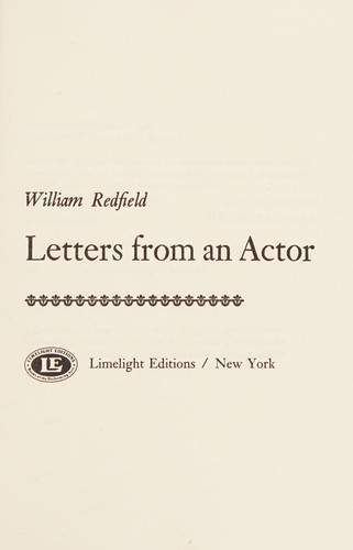 Cover for Letters from an actor