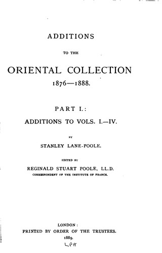 Cover for Catalogue of Oriental Coins in the British Museum