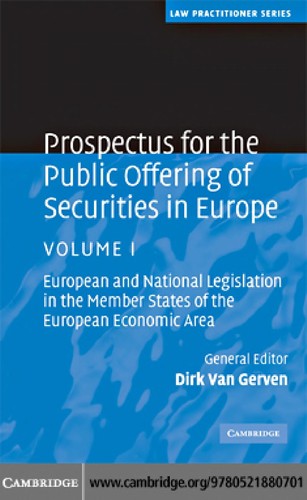 Cover for Prospectus for the public offering of securities in Europe