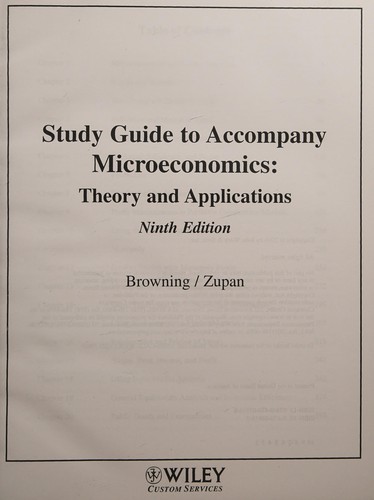 Cover for Study Guide to Accompany Microeconomics