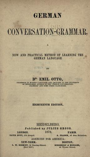 Cover for German conversation-grammar