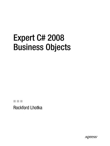 Cover for Expert C# 2008 business objects