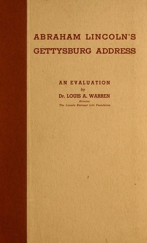 Cover for Abraham Lincoln's Gettysburg address