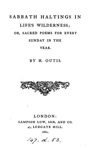 Cover for Sabbath haltings in life's wilderness; or, Sacred poems for every Sunday in the year