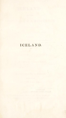 Cover for Iceland; or, the journal of a residence in that island, during the years 1814 and 1815
