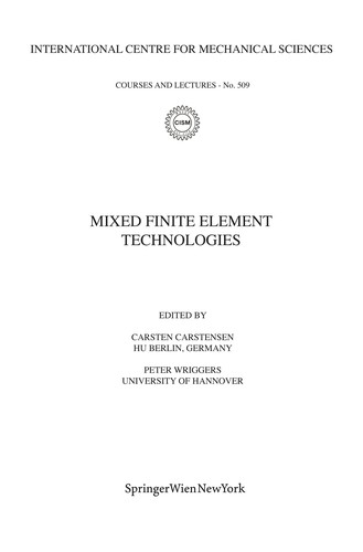 Cover for Mixed finite element technologies