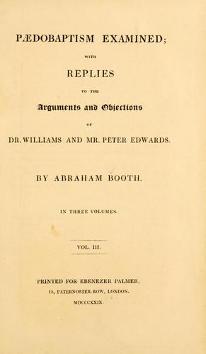 Cover for Pædobaptism examined