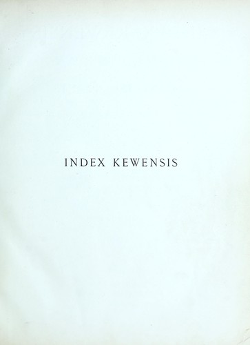 Cover for Index Kewensis plantarum phanerogamarum