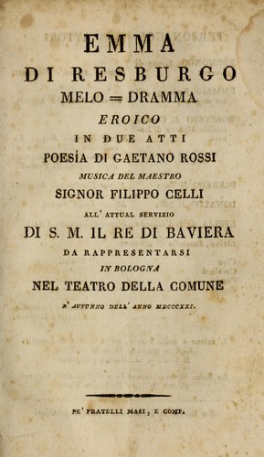 Cover for Emma di Resburgo