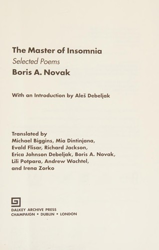 Cover for The master of insomnia