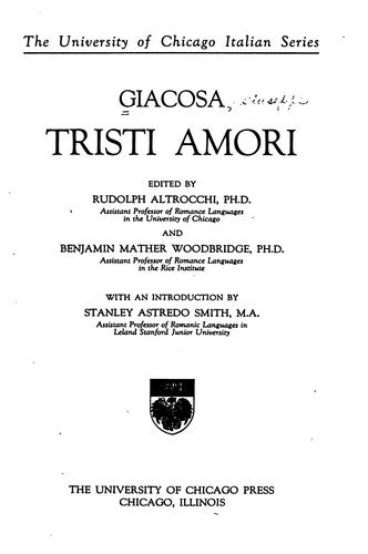 Cover for Tristi amori