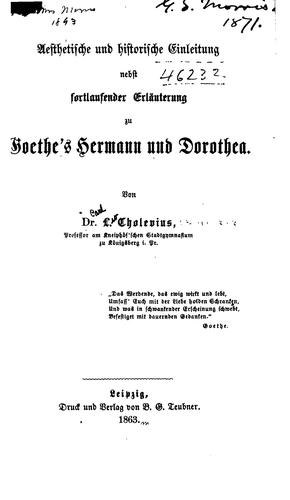 Cover for Aesthetische und historische einleitung nebst fortlaufender erläuterung zu Goethe's Hermann und Dorothea...