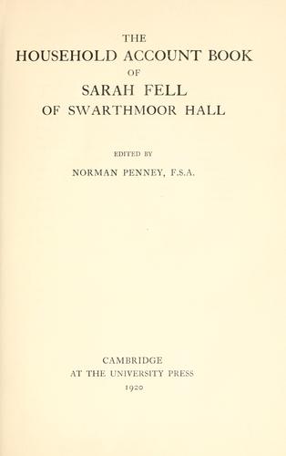 Cover for The household account book of Sarah Fell