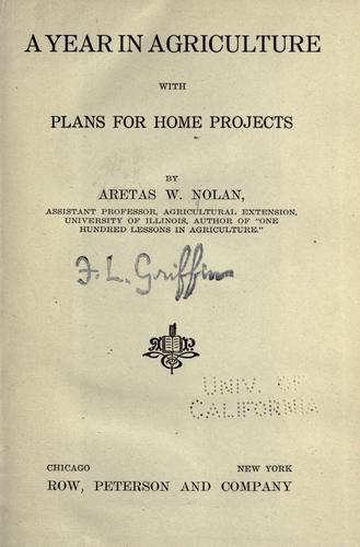 Cover for A year in agriculture