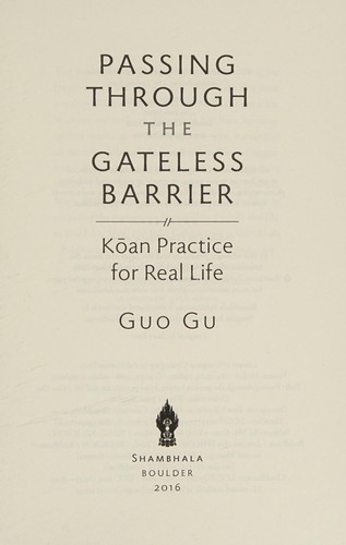 Cover for Passing through the gateless barrier