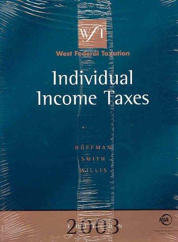 Cover for West Federal Taxation 2003