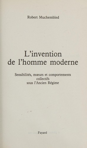 Cover for L' invention de l'homme moderne