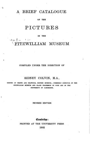 Cover for A Brief Catalogue of the Pictures in the Fitzwilliam Museum