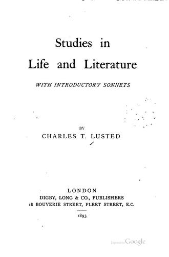 Cover for Studies in Life and Literature with Introductory Sonnets