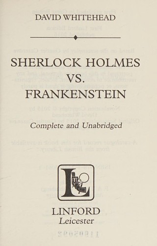 Cover for Sherlock Holmes vs. Frankenstein