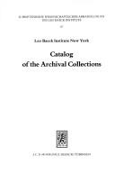 Cover for Catalog of the archival collections