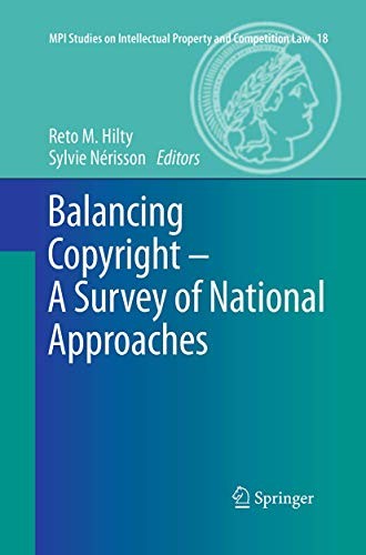 Cover for Balancing Copyright - A Survey of National Approaches