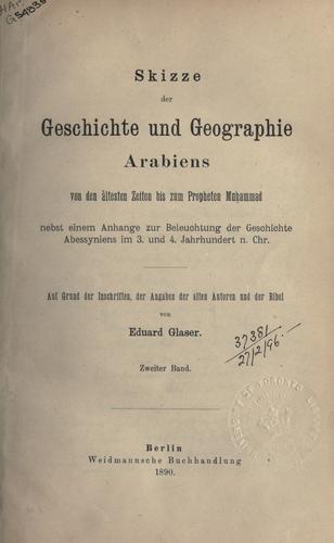 Cover for Skizze der Geschichte und Geographie Arabiens