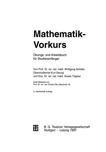 Cover for Mathematik-Vorkurs
