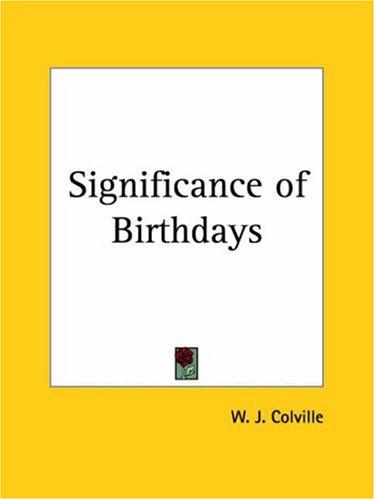 Cover for Significance of Birthdays
