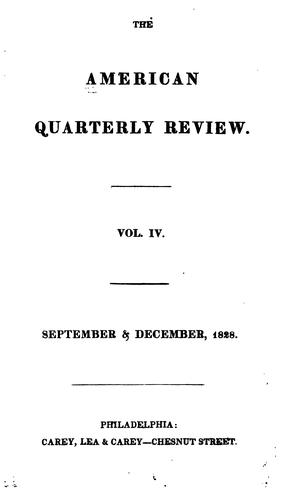 Cover for The American Quarterly Review