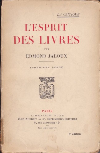 Cover for L' Esprit des Livres