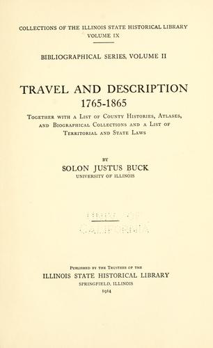 Cover for Travel and description, 1765-1865