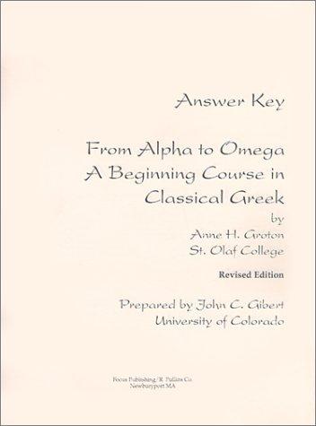 Cover for Answer Key from Alpha to Omega