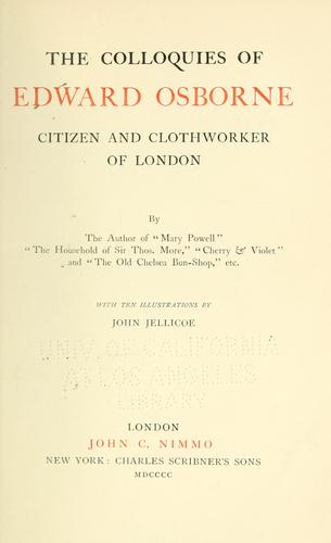 Cover for colloquies of Edward Osborne, citizen and clothworker of London