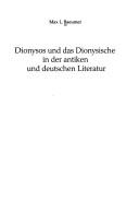 Cover for Dionysos und das Dionysische in der antiken und deutschen Literatur