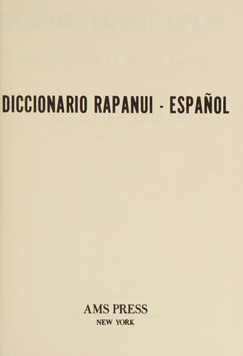 Cover for Diccionario rapanui-español